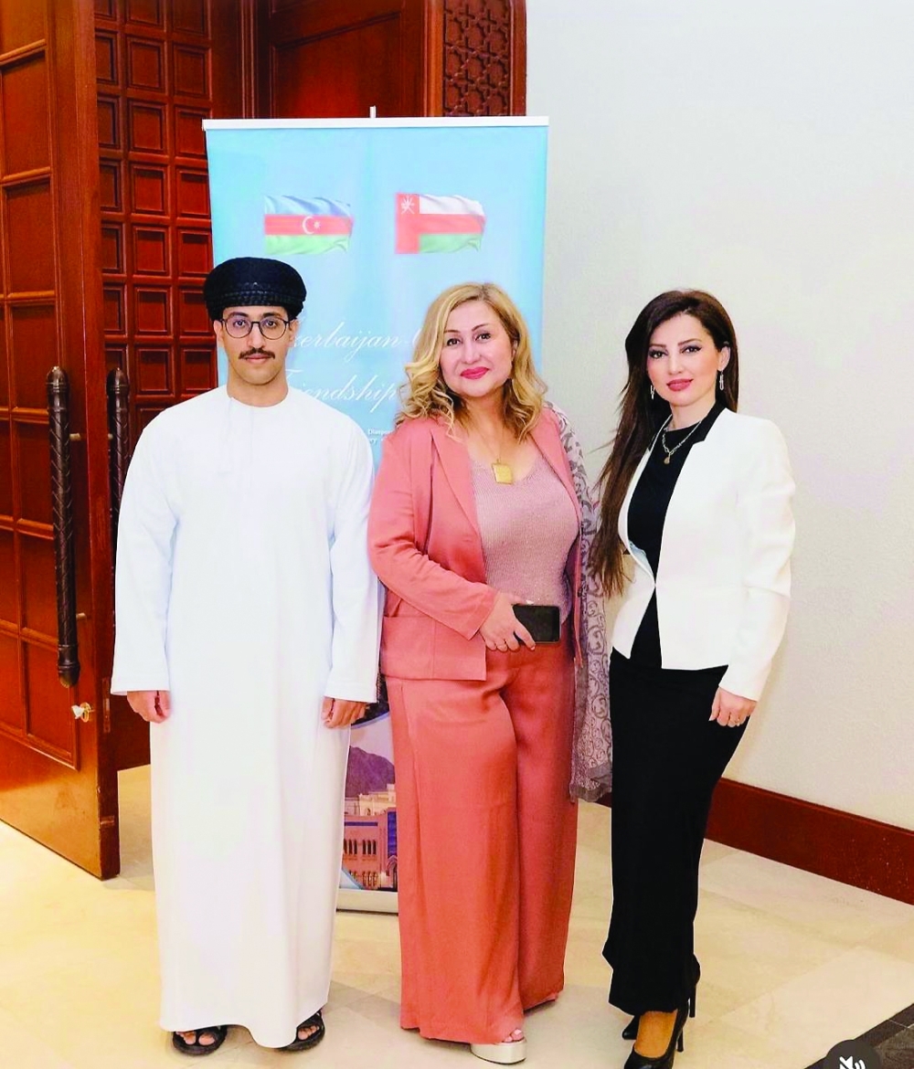 With Vefa Huseynova, Azerbaijan Diaspora Community and student Amar Al Hadrami