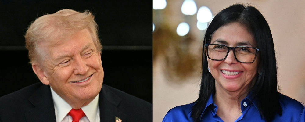 US President Donald Trump and Venezuela's interim President Delcy Rodriguez 
