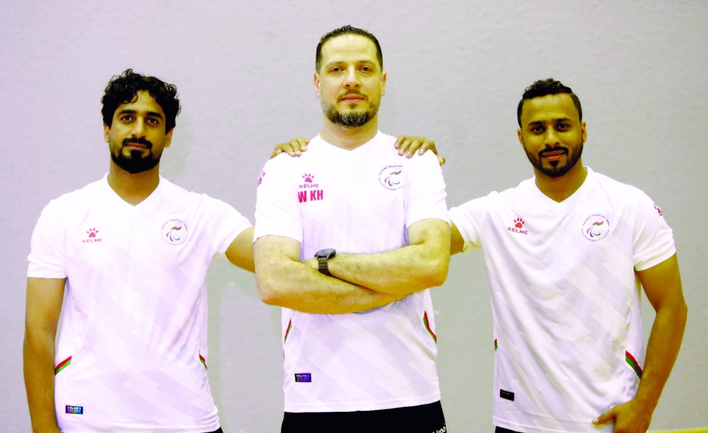 Oman team includes coach Wasim al Khateeb, along with players Younis al Toubi and Ashraf al Khasibi.