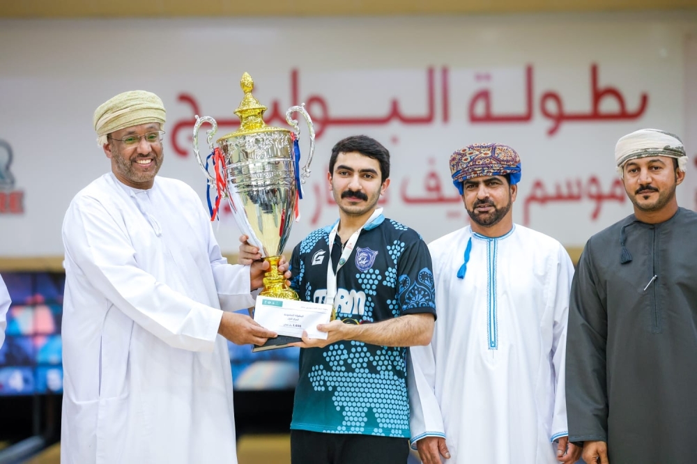 Musab al Adawi is crowned champion of the Open Championship at the Khareef Dhofar Bowling Championship 2026.