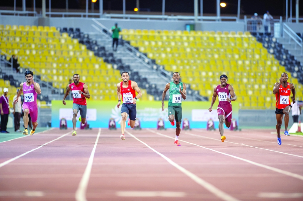 Sprinter Ali al Balushi in his recent participation at GCC Games in Doha 