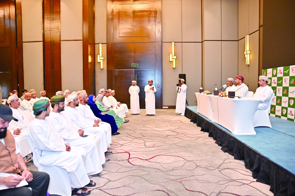 
Media representatives attend the press conference announcing the new fan-engagement strategy for the Jindal League in Muscat.
