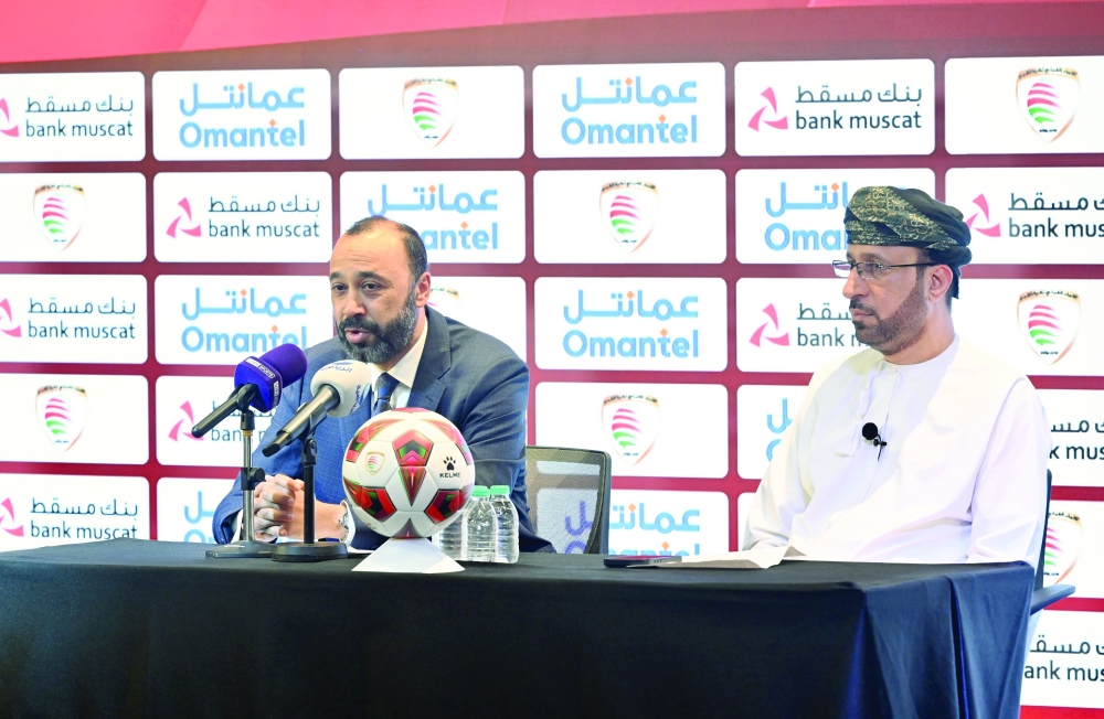 Tarik Sektioui during press conference at Al Zain Hall, Omantel building in Muscat.