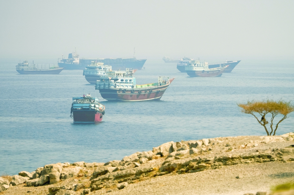Vessels near the Strait of Hormuz on Monday. - Reuters