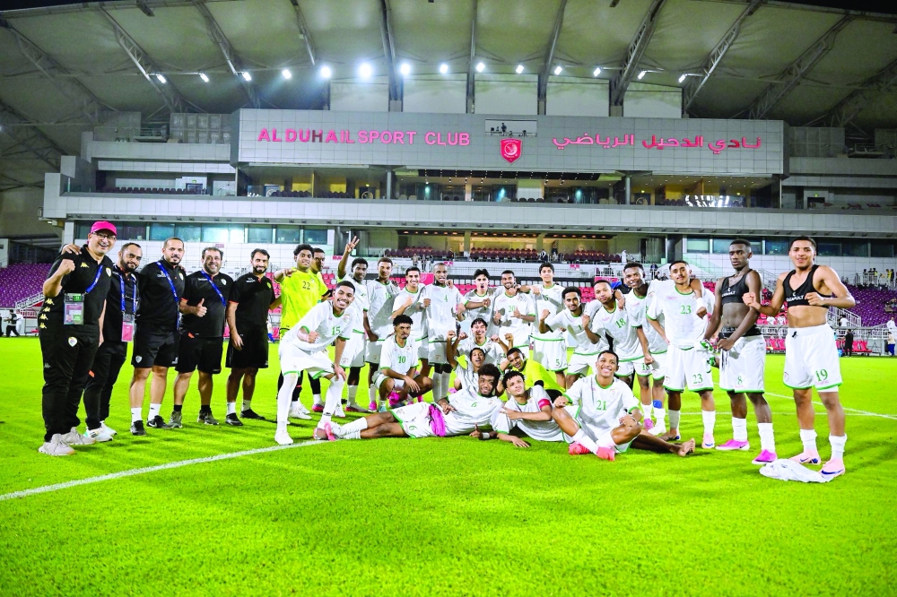 Oman U20 players celebrate a strong start to their Asian qualifying campaign with victory over Qatar.