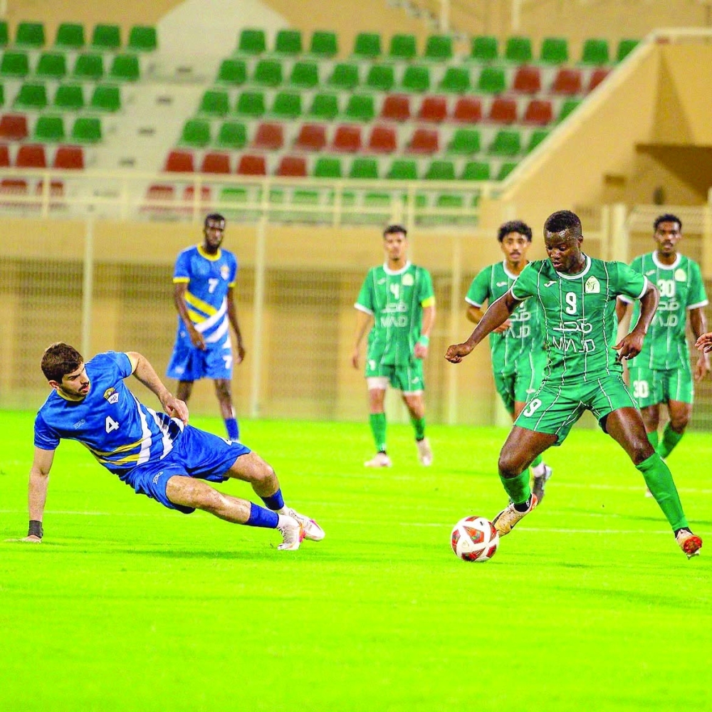 Action from Sohar’s goalless draw with Ibri in the opening round of the Jindal League at Sohar Regional Sports Complex.
