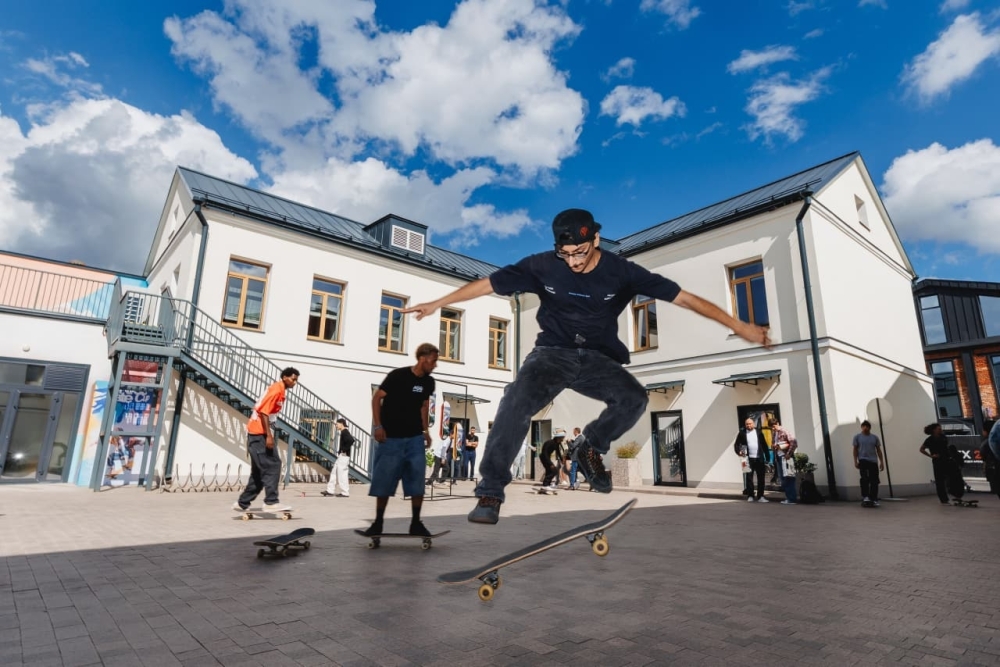 Omani skateboarder Firas al Hinai in action.