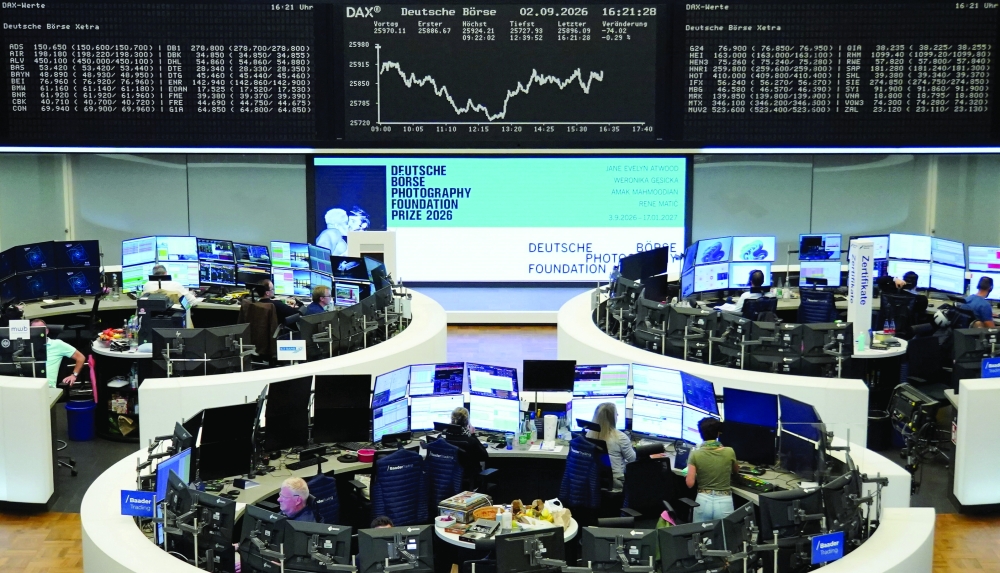 The German share price index DAX graph is pictured at the stock exchange in Frankfurt. — Reuters