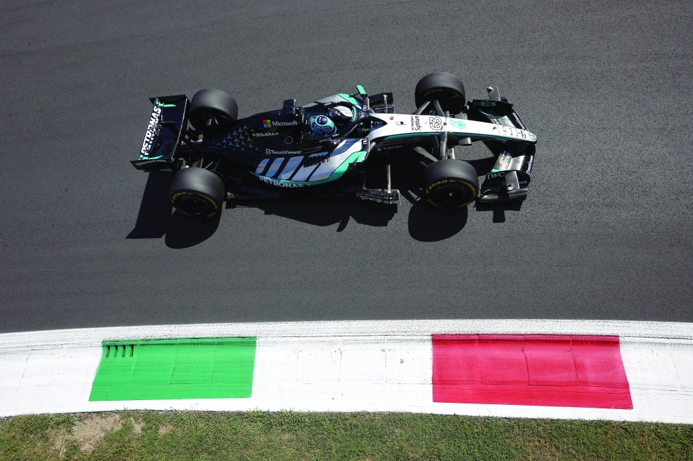 Mercedes' George Russell during practice at Monza, ahead of Italian Grand Prix. — Reuters