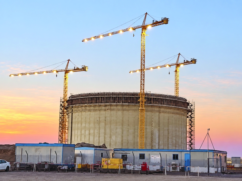 Marsa LNG’s 165,000-cubic-metre LNG storage tank is entering the final stages of completion. 
