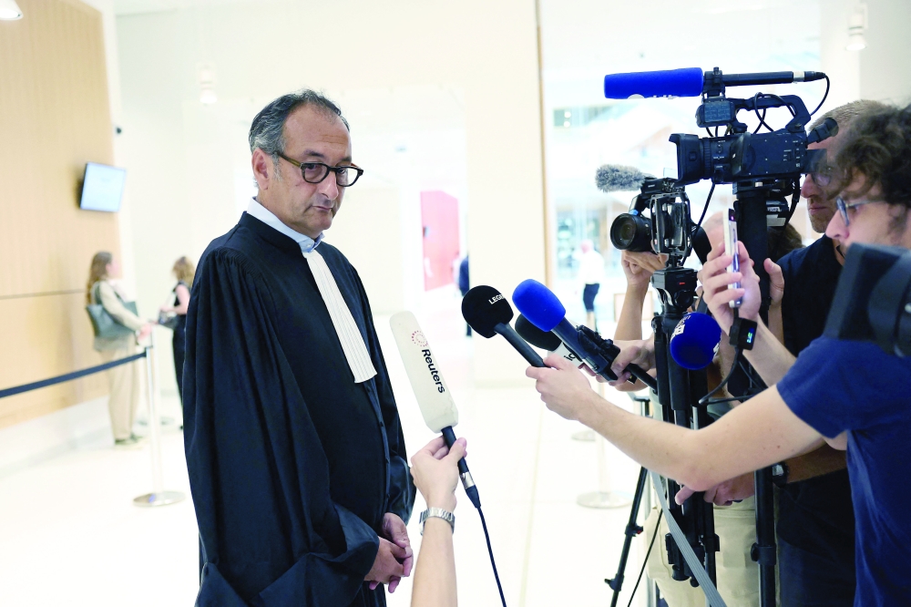 French lawyer Emmanuel Daoud speaks to the press at the Judicial court in Paris. — AFP