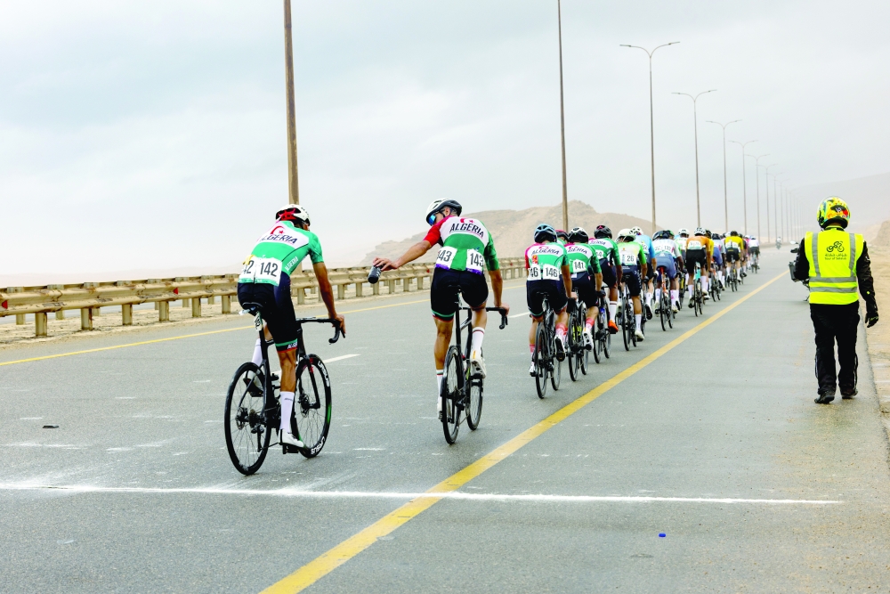 The pack rides during the fourth and final stage from Ain Razat to Sultan Qaboos Youth Complex in Salalah.