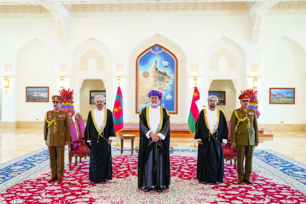 His Majesty Sultan Haitham bin Tarik received the credentials of a number of ambassadors of countries at Al Hosn Palace in Salalah Thursday. 