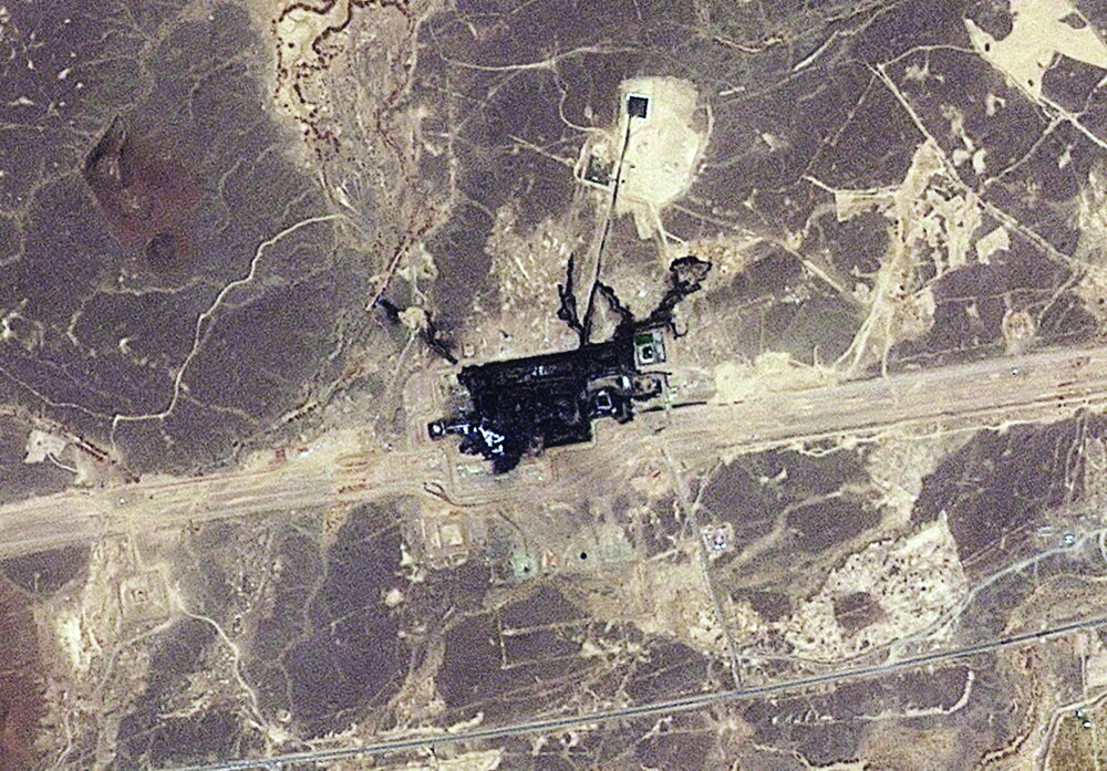 A Satellite image shows damage to the East-West pipeline facility in the Hejaz Region, Saudi Arabia, on Saturday. — Reuters
