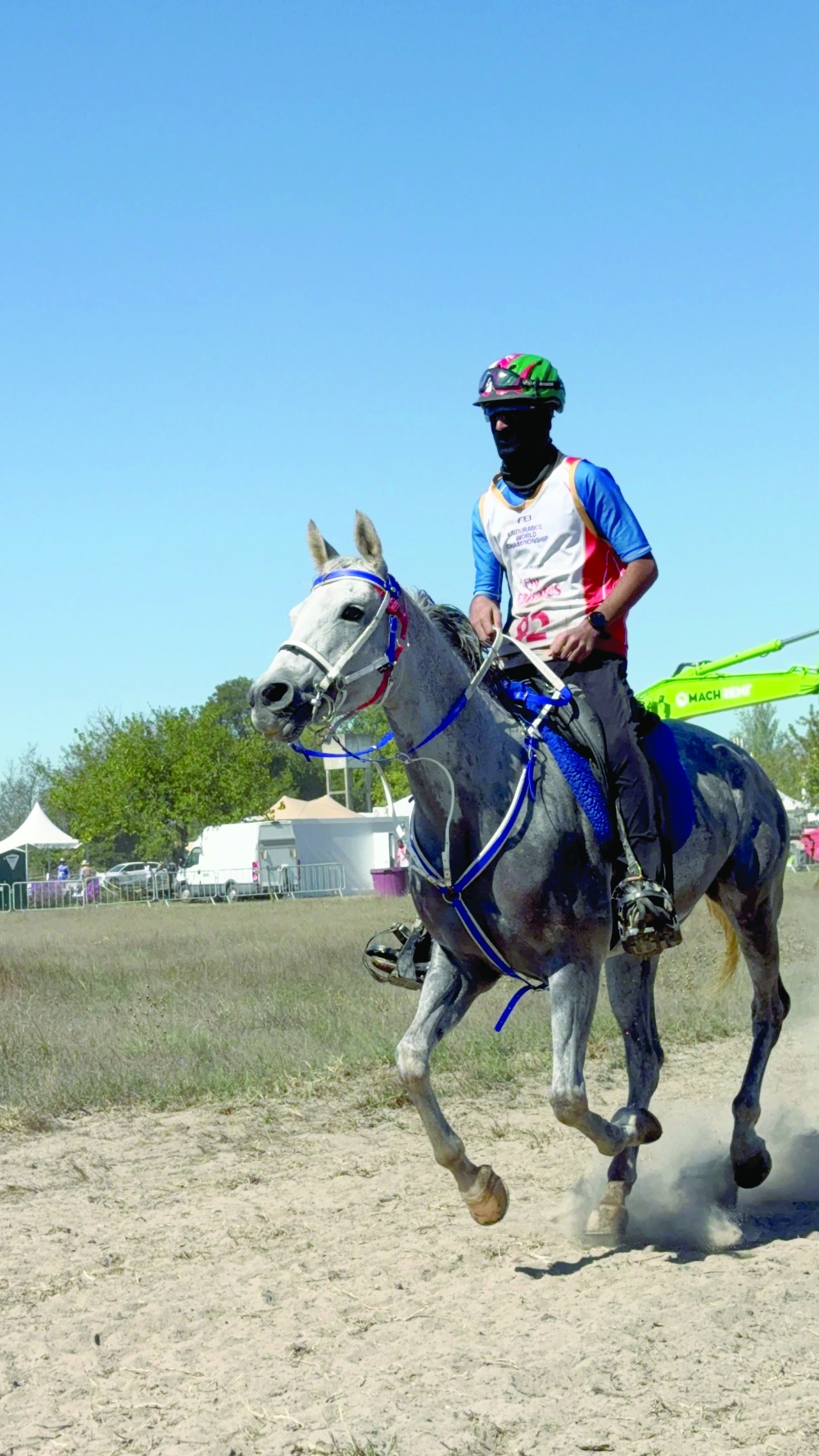 Qaed Al Thanaa finished 11th at an average speed of 18.1 km per hour, securing his qualification for the World Championship.