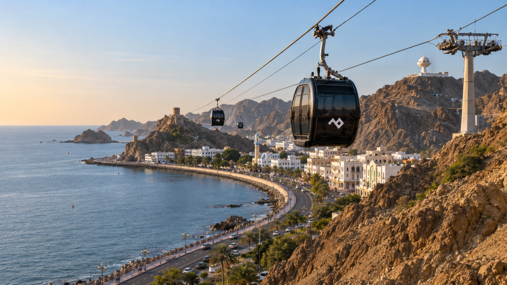 AI Generated image of Muttrah Cable Car project.