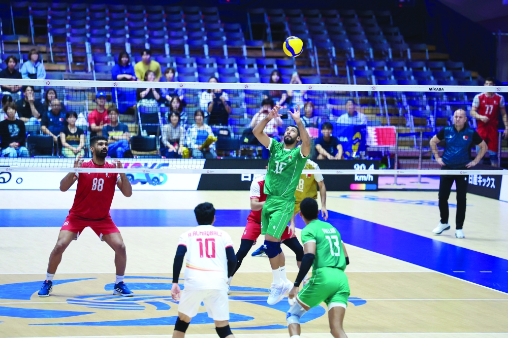 Oman players in action during their recent campaign at the AVC Men’s Volleyball Continental Championship in Japan. 
