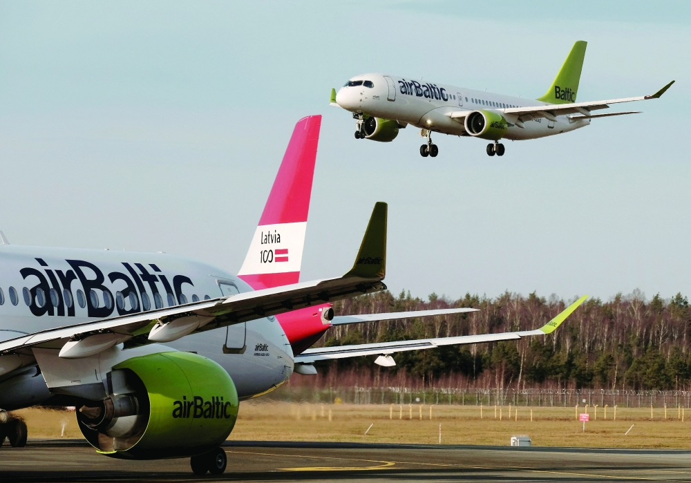AirBaltic Airbus A220-300 plane YL-AAQ lands at Riga International Airport in Riga, Latvia. — Reuters file photo