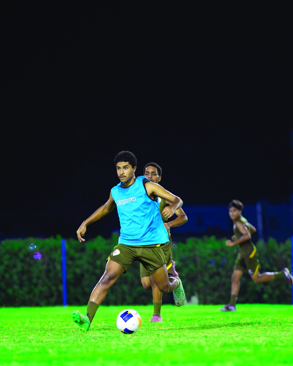 Oman U17 players during a training session at their final domestic camp in Muscat ahead of the WAFF U17 Championship in Jordan.