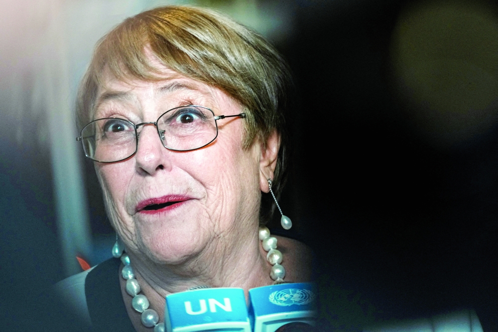 Michelle Bachelet Jeria speaks with the media, at UN headquarters in New York City. — Reuters