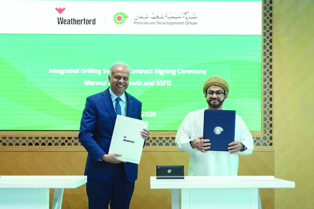 The agreement was signed by Dr Aflah bin Said al Hadhrami, PDO Managing Director and Girish K Saligram, Weatherford President and Chief Executive Officer.