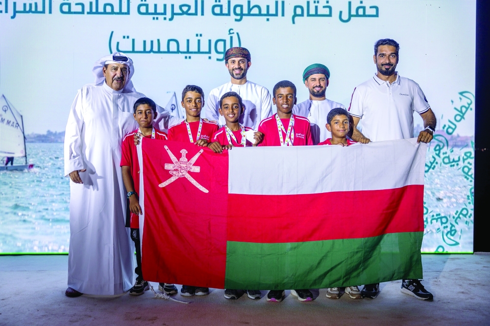 
Oman was represented by five young sailors – Khalid bin Yahya al Suraihi, Mohammed bin Sulaiman al Balushi, Mohammed bin Zeyad al Qasmi, Al Khalil bin Ibrahim al Fouri and Elyas bin Maher al Khodhouri – who produced a series of impressive performances throughout the event. 