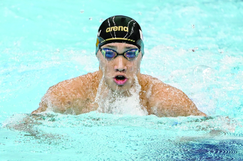 Japan's Shin Ohashi competes in the final of the men's 200m breaststroke swimming event during the 2026 Asian Games at the Tokyo Aquatics Centre in Tokyo on September 24, 2026. (Photo by ANDREW CABALLERO-REYNOLDS / AFP)