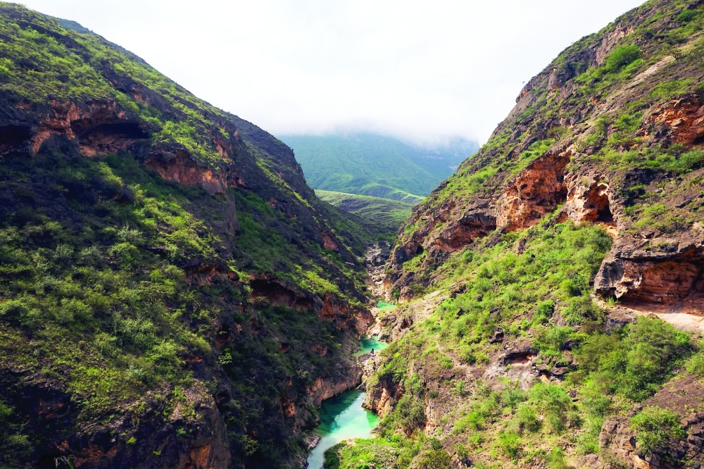 The landscape surrounding Ain Arzooq reflects the close connection between water, vegetation and mountain life in Dhofar.