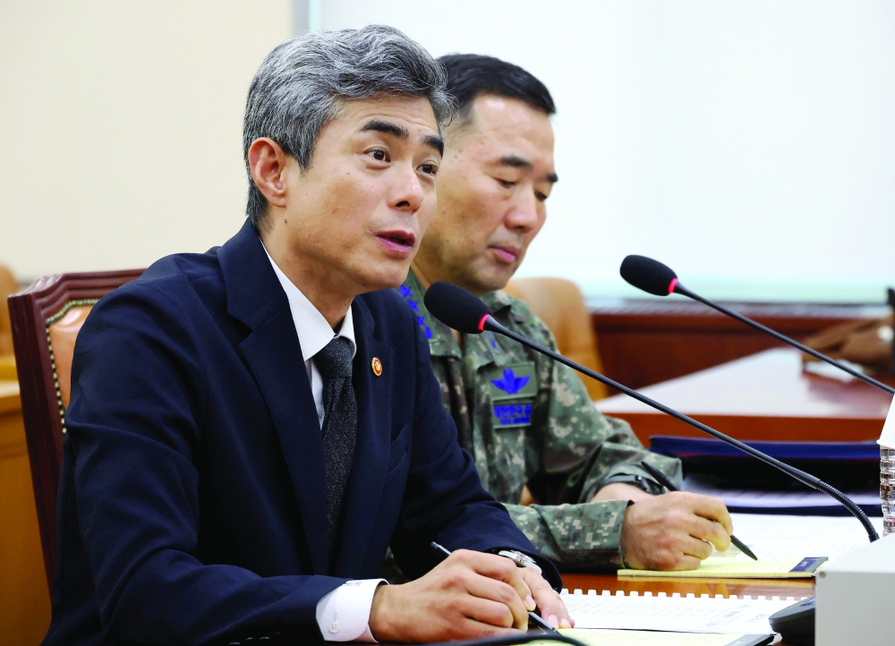 South Korea's Defence Minister speaks during a parliamentary defence committee hearing in Seoul. — AFP