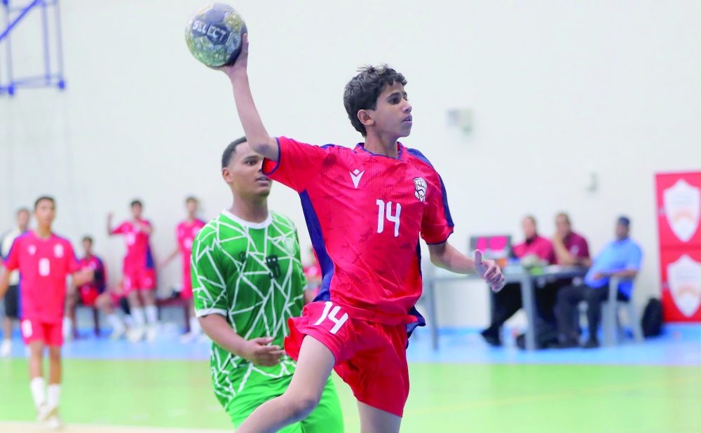 Muscat and Al Ittihad players in action during the Oman Junior Handball League.