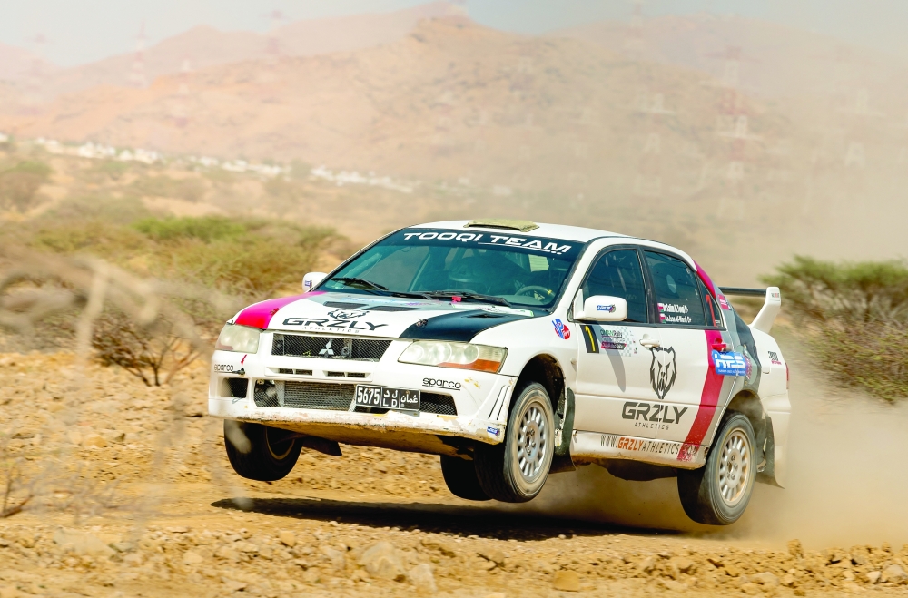 Salim al Touqi and co-driver Issa bin Mohammed al Wardi of Al Touqi team completed the rally in 50 minutes 42.1 seconds to claim first place.