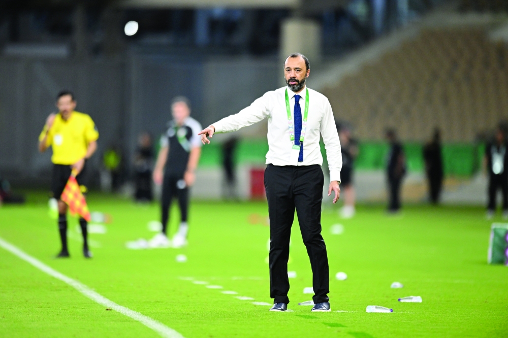 Oman head coach Tarik Sektioui during the match against Kuwait. — Abdulwahid al Hamadani