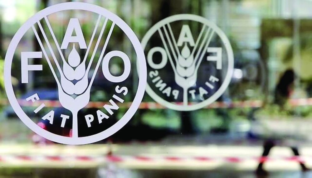 The logo of the Food and Agriculture Organisation (FAO) is seen on the door of the headquarters in Rome, Italy. — Reuters