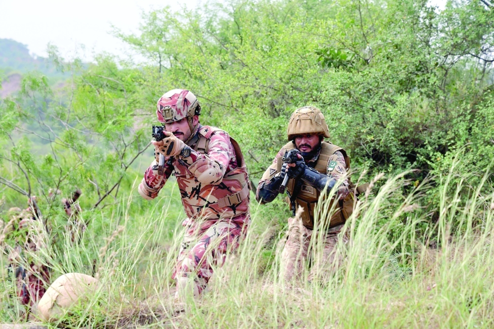 Practical demonstration of the exercise at the training grounds of the Pakistani Army