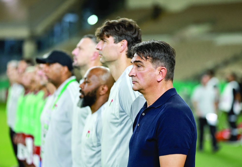 United Arab Emirates coach Zlatko Dalic before the match against Bahrain. — Reuters