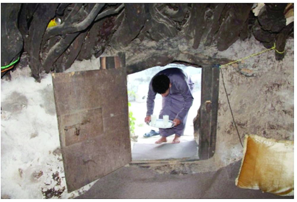 Height of the door in relation to the person.