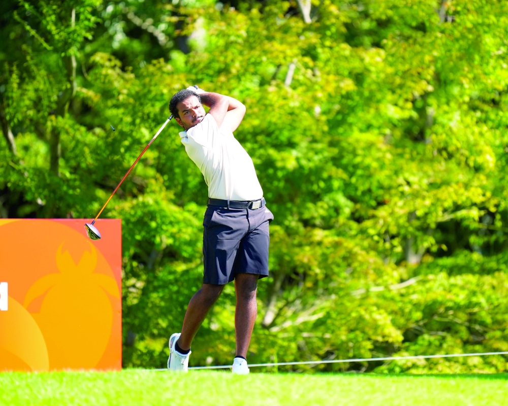 Action from Ahmed al Wahaibi's participation in the Asian Games in Japan