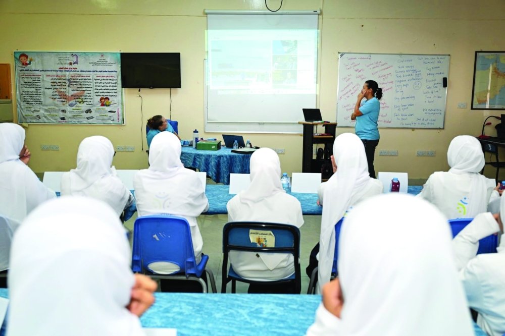 Students take part in an interactive Sports Ambassadors session.
