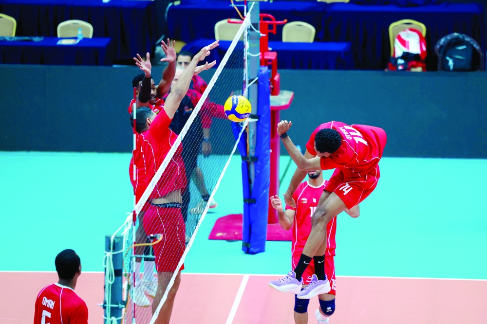 Oman’s men’s national volleyball team during a training session ahead of the 24th Arab Men’s Volleyball Championship in Jordan.