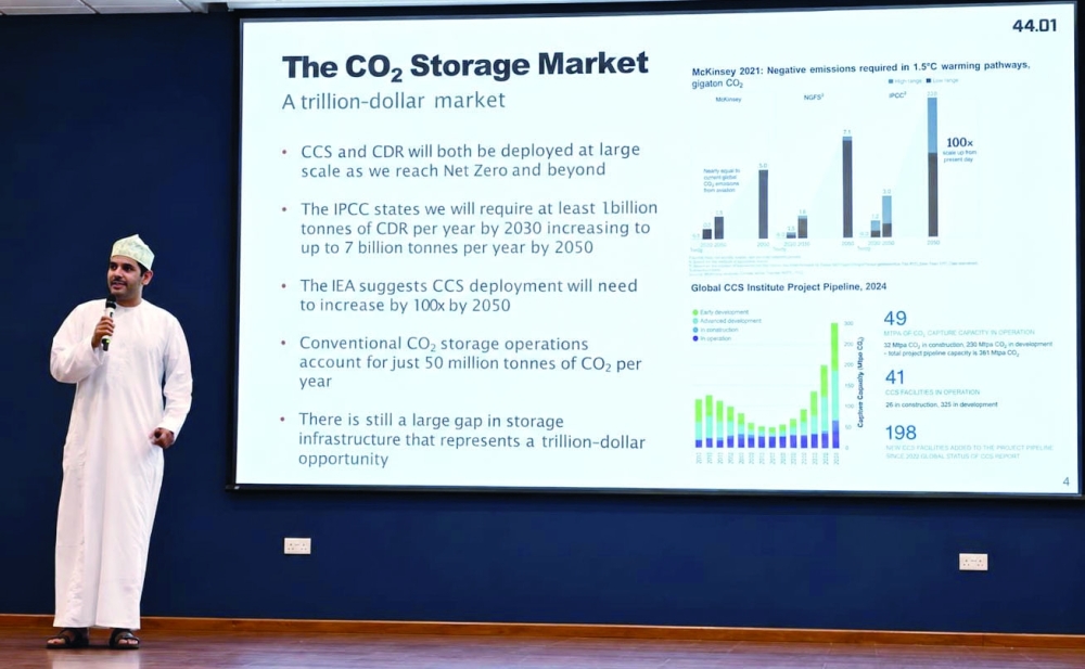  Talal Hasan, CEO and Co-founder of 44.01, speaks during the EO forum on The Energy Transition.