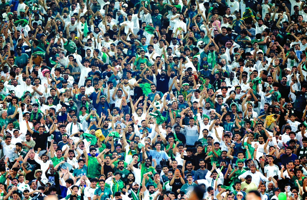 Saudi Arabia fans inside the stadium before the final at the King Abdullah Sports City Stadium in Jeddah. — Reuters