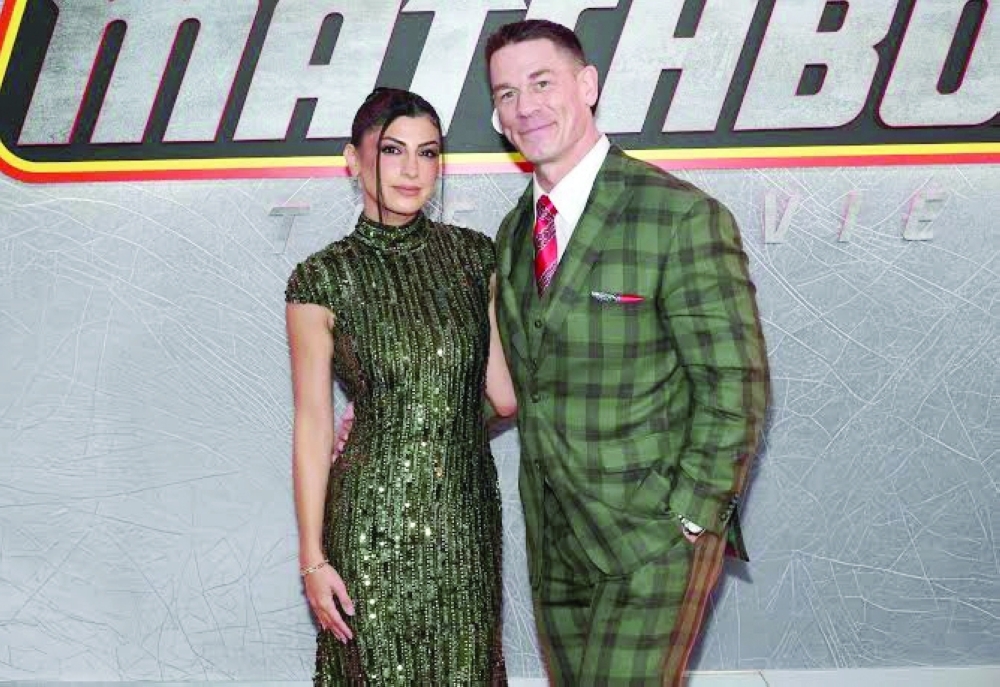 Shay Shariatzadeh and John Cena attend Apple Original Films’ “Matchbox The Movie” New York Premiere — AFP