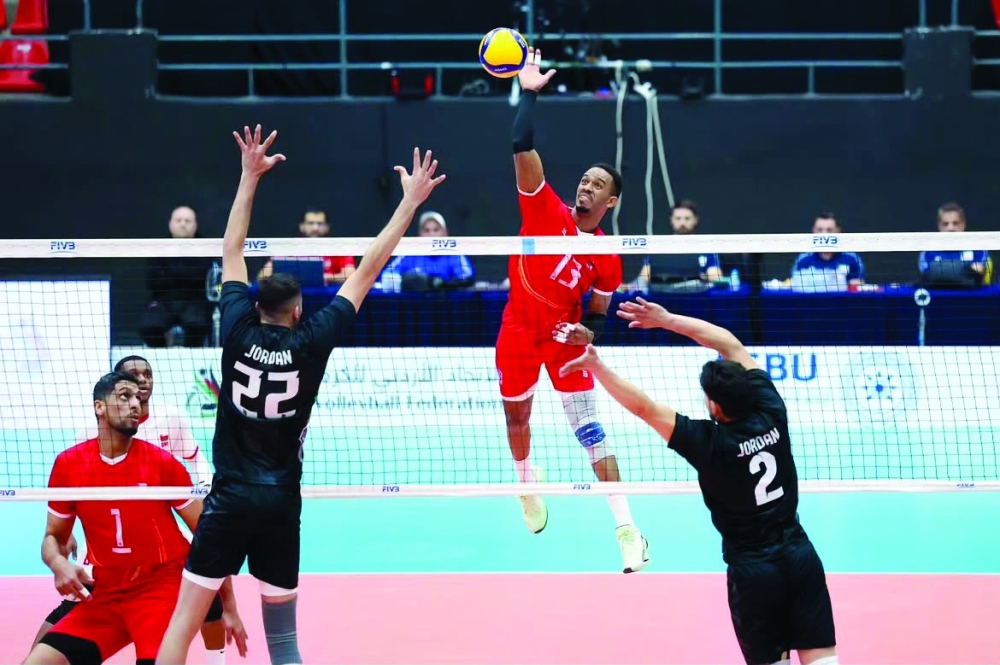 Action from Oman’s straight-sets victory over hosts Jordan, their fourth successive win in the tournament.