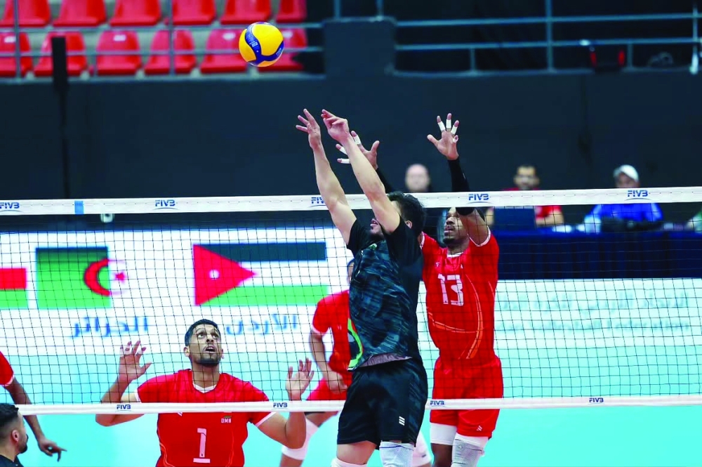 Action from Oman’s straight-sets victory over hosts Jordan, their fourth successive win in the tournament.