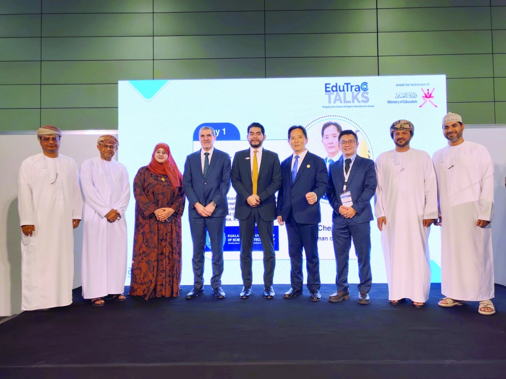 Officials and participants at KLUST’s session during EduTraC Oman 2026 at the Oman Convention and Exhibition Centre.