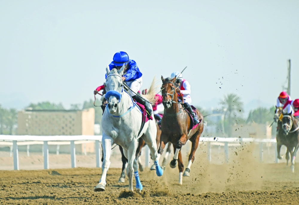 In the opening race, the Wadi Bani Khalid Stakes for locally bred Arabian horses over 1,600 metres, BM Al Mubtahij claimed first place. — Mohammed al Balushi