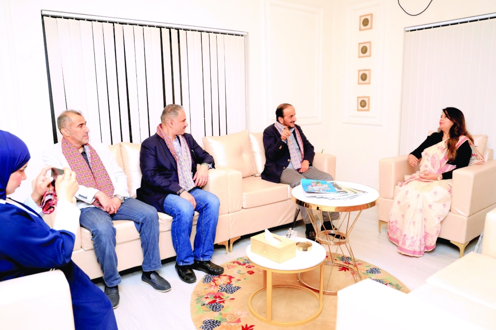 Shaikh Khalifa bin Ali al Harthi holds talks with Dr Sarmila Parajuli Dhakal.