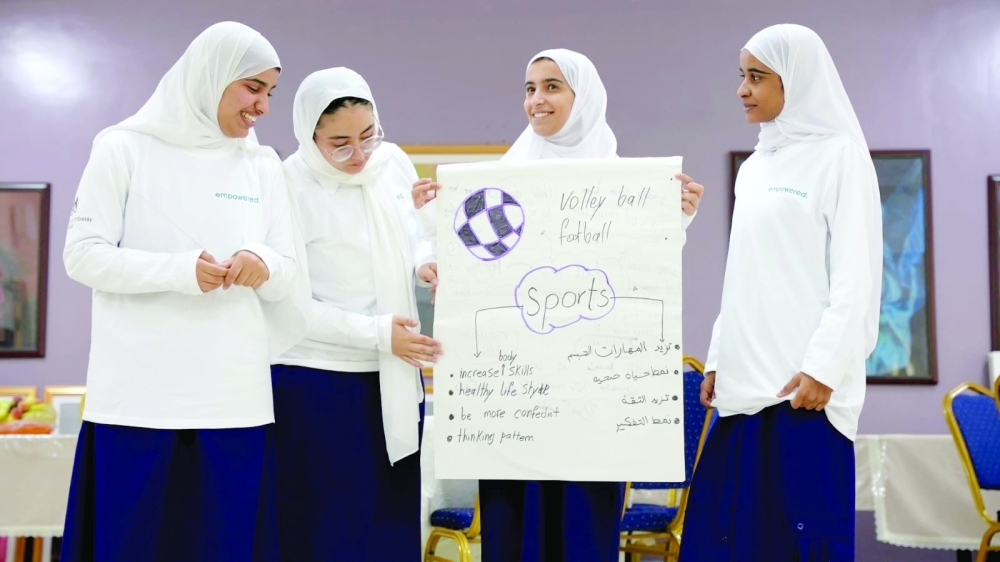 Schoolgirls take part in the Sports Ambassadors programme workshops.