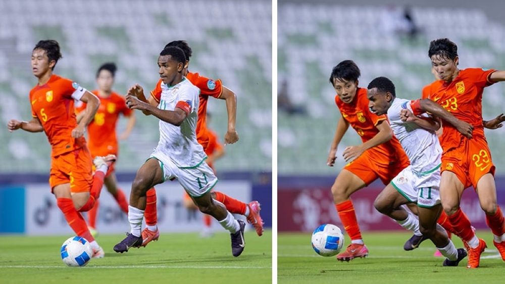 Oman and China players in action during the U17 Gulf Cup in Doha.