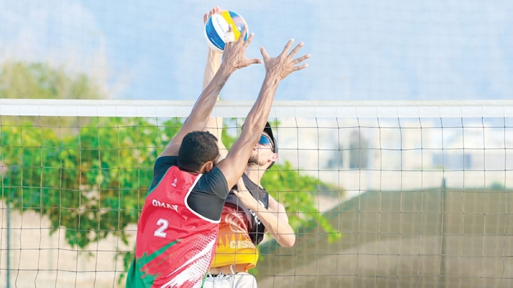 Oman and Germany players in action.